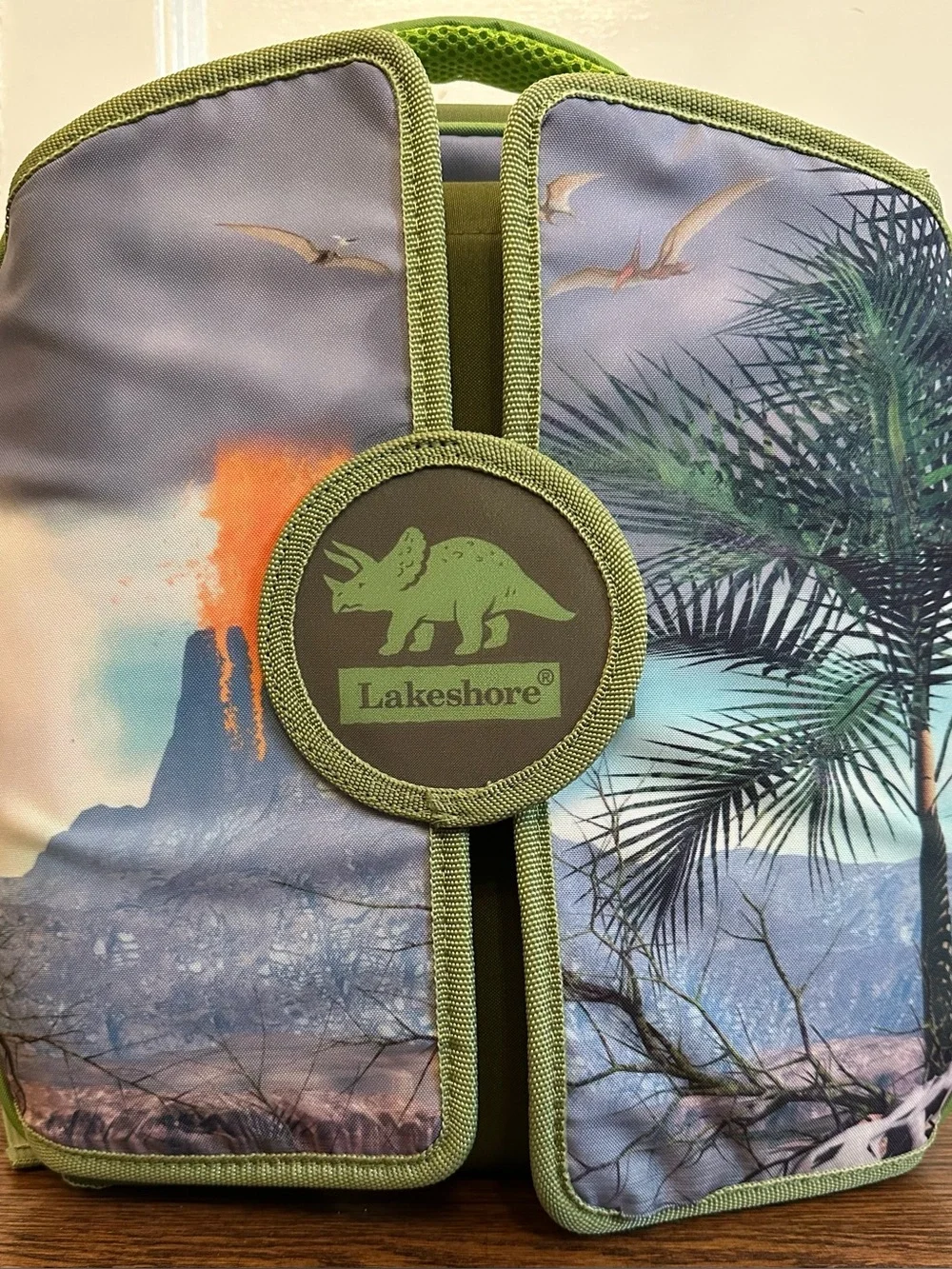 Lakeshore Kids Fold-Out Dinosaur Play Backpack - Green Trim